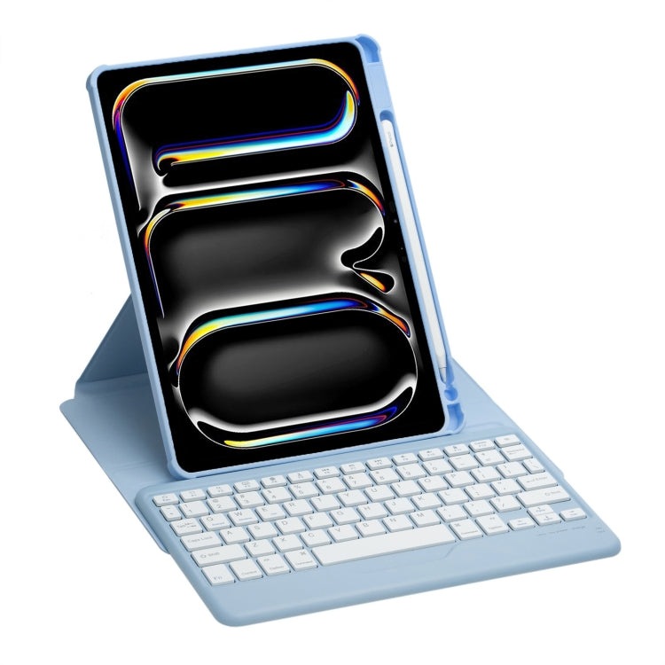For iPad Pro 11 2024 L13-B 360 Rotation Acrylic Transparent Bluetooth Keyboard Leather Case