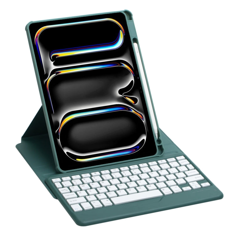 For iPad Pro 11 2024 L13-B 360 Rotation Acrylic Transparent Bluetooth Keyboard Leather Case