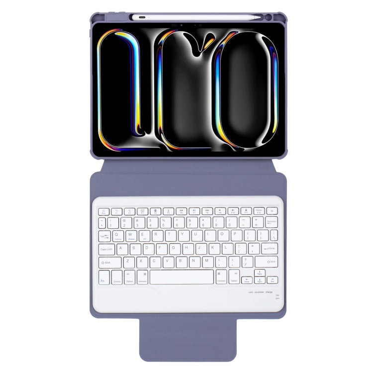 For iPad Pro 11 2024 L13-B 360 Rotation Acrylic Transparent Bluetooth Keyboard Leather Case