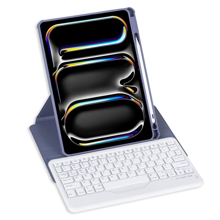 For iPad Pro 11 2024 L13-B 360 Rotation Acrylic Transparent Bluetooth Keyboard Leather Case