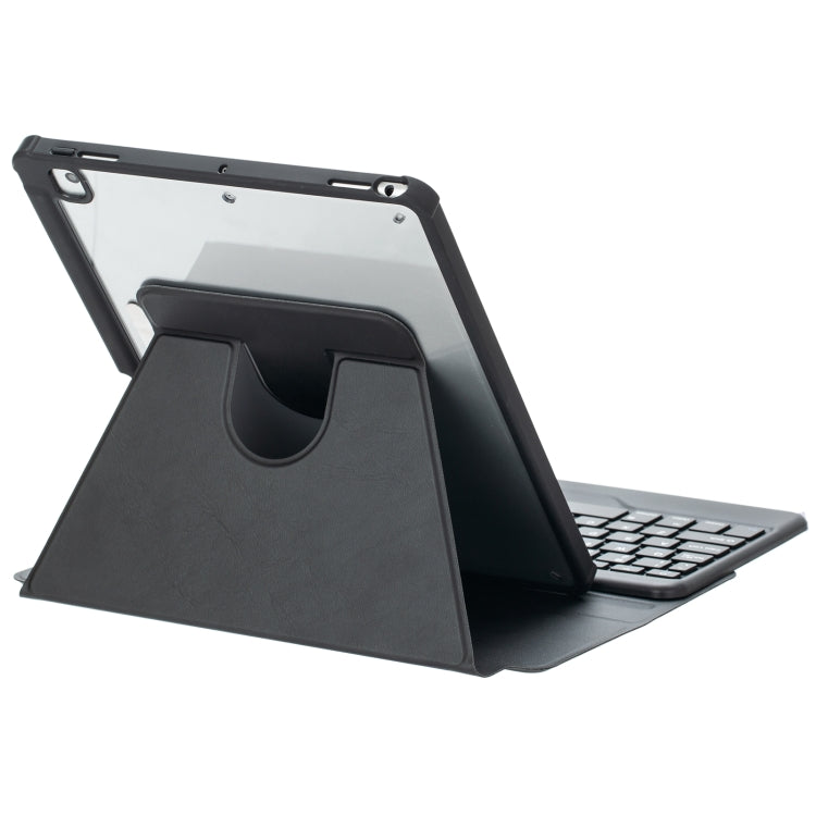 For iPad Pro 11 2024 L13-BS 360 Rotation Acrylic Transparent Bluetooth Keyboard Leather Case with Backlight