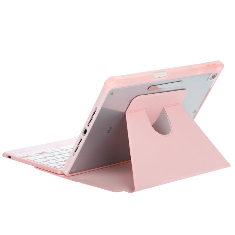 For iPad Pro 11 2024 L13-BS 360 Rotation Acrylic Transparent Bluetooth Keyboard Leather Case with Backlight