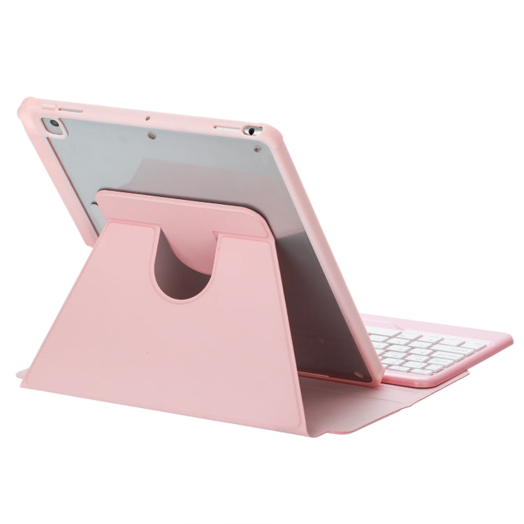 For iPad Pro 11 2024 L13-BS 360 Rotation Acrylic Transparent Bluetooth Keyboard Leather Case with Backlight