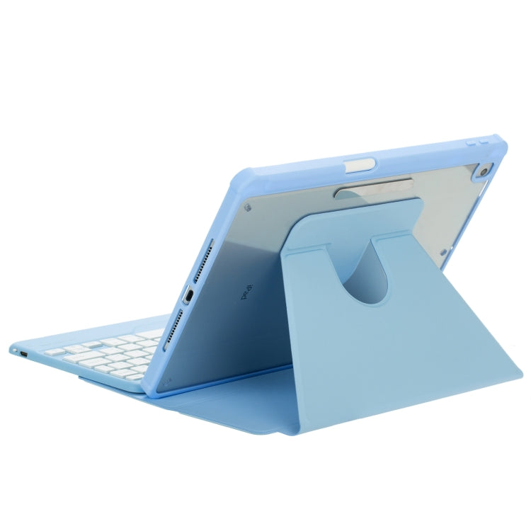 For iPad Pro 11 2024 L13-BS 360 Rotation Acrylic Transparent Bluetooth Keyboard Leather Case with Backlight
