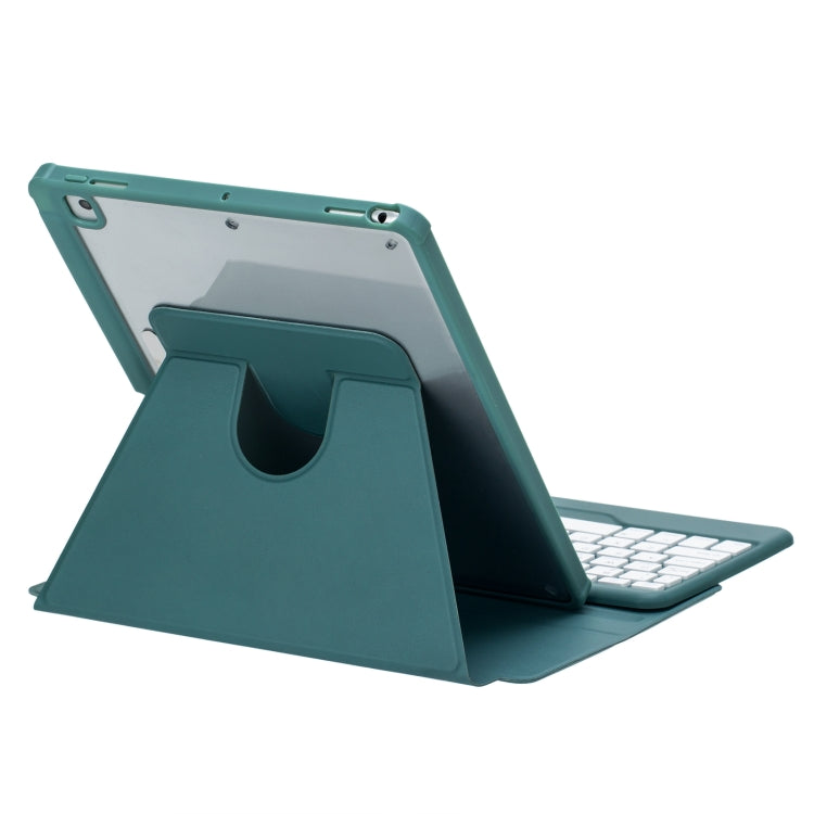 For iPad Pro 11 2024 L13-BS 360 Rotation Acrylic Transparent Bluetooth Keyboard Leather Case with Backlight