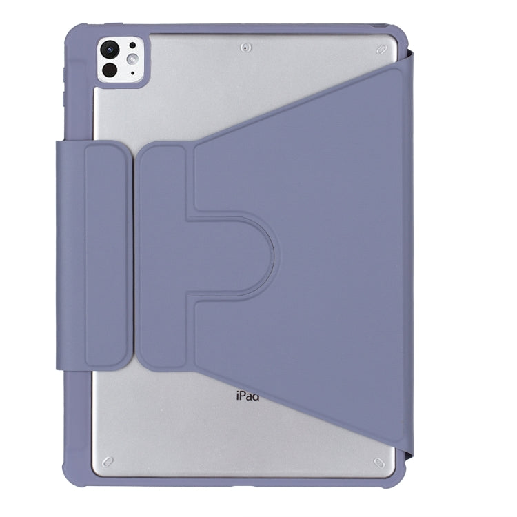 For iPad Pro 11 2024 L13-BS 360 Rotation Acrylic Transparent Bluetooth Keyboard Leather Case with Backlight