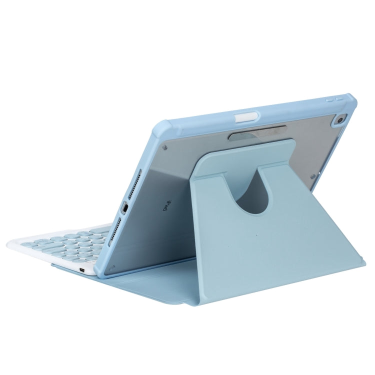 For iPad Pro 11 2024 YL13 360 Rotation Acrylic Transparent Round Keycap Bluetooth Keyboard Leather Case