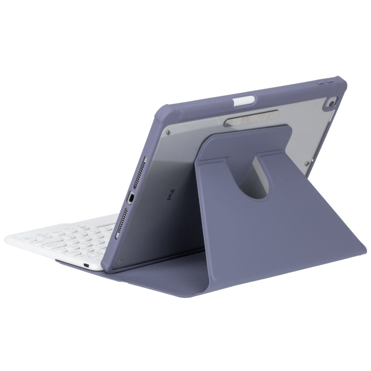 For iPad Pro 11 2024 YL13 360 Rotation Acrylic Transparent Round Keycap Bluetooth Keyboard Leather Case