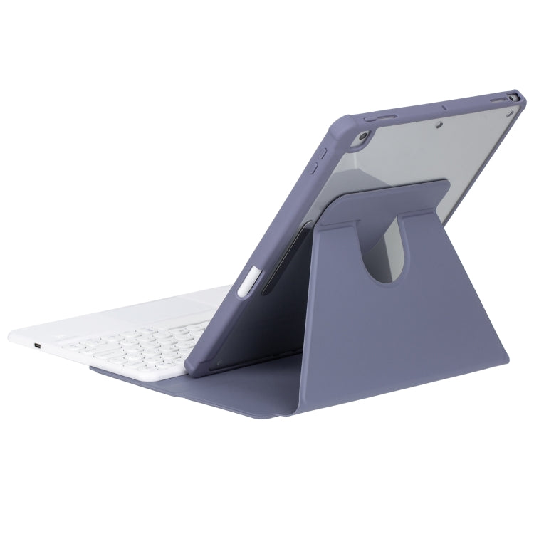 For iPad Pro 11 2024 YL13 360 Rotation Acrylic Transparent Round Keycap Bluetooth Keyboard Leather Case