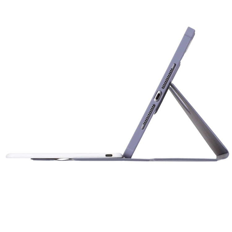 For iPad Pro 11 2024 YL13 360 Rotation Acrylic Transparent Round Keycap Bluetooth Keyboard Leather Case