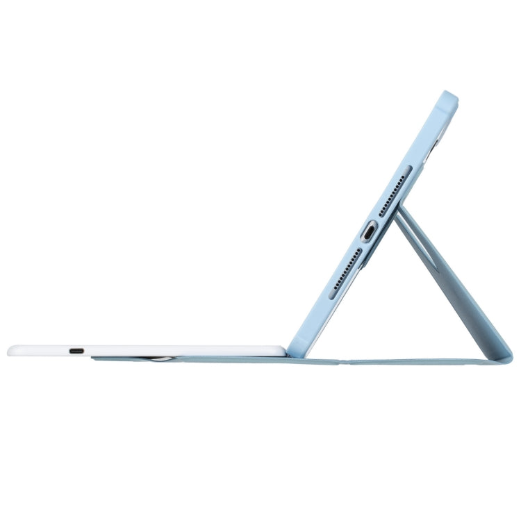 For iPad Pro 11 2024 YL13-A 360 Rotation Acrylic Transparent Round Keycap Bluetooth Keyboard Leather Case With Touch Control