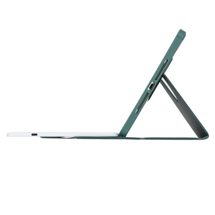 For iPad Pro 11 2024 YL13-A 360 Rotation Acrylic Transparent Round Keycap Bluetooth Keyboard Leather Case With Touch Control