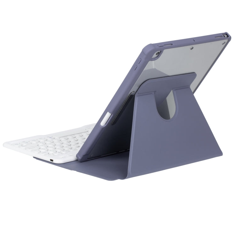For iPad Pro 11 2024 YL13-A 360 Rotation Acrylic Transparent Round Keycap Bluetooth Keyboard Leather Case With Touch Control