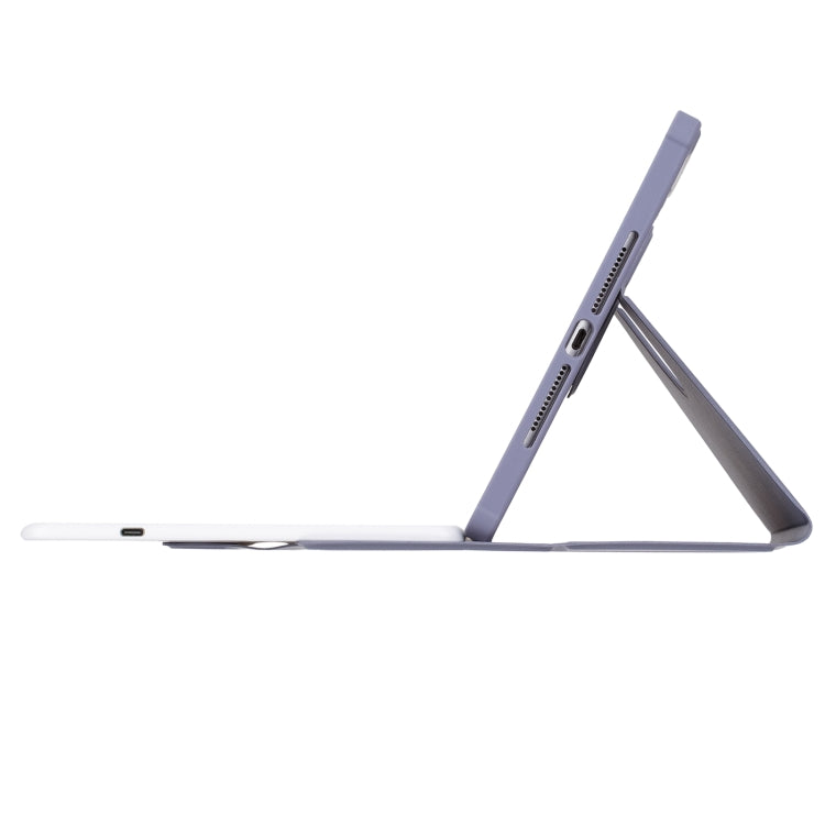 For iPad Pro 11 2024 YL13-A 360 Rotation Acrylic Transparent Round Keycap Bluetooth Keyboard Leather Case With Touch Control