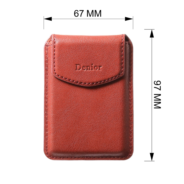 Denior V14 MagSafe Magnetic Phone Genuine Leather Card Sleeve