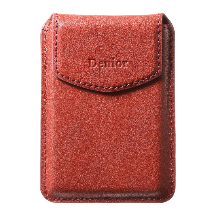 Denior V14 MagSafe Magnetic Phone Genuine Leather Card Sleeve