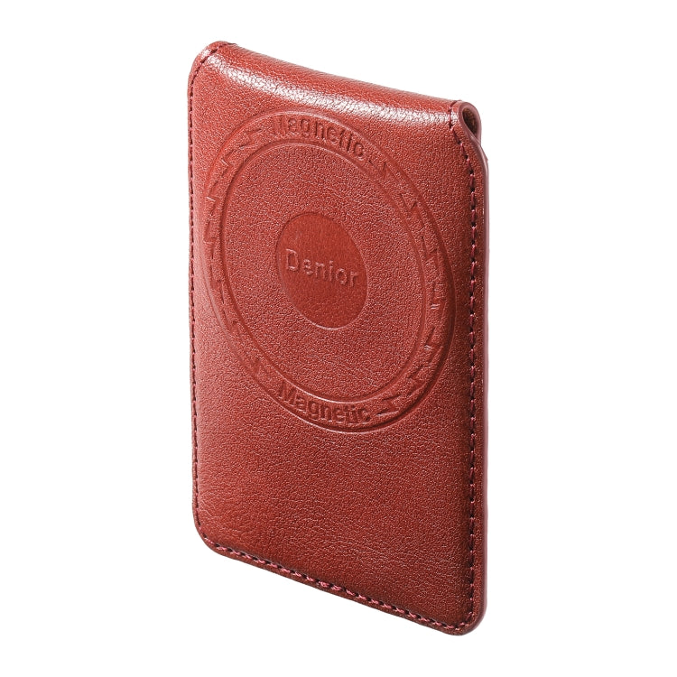 Denior V14 MagSafe Magnetic Phone Genuine Leather Card Sleeve