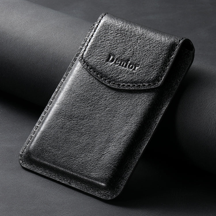 Denior V14 MagSafe Magnetic Phone Genuine Leather Card Sleeve