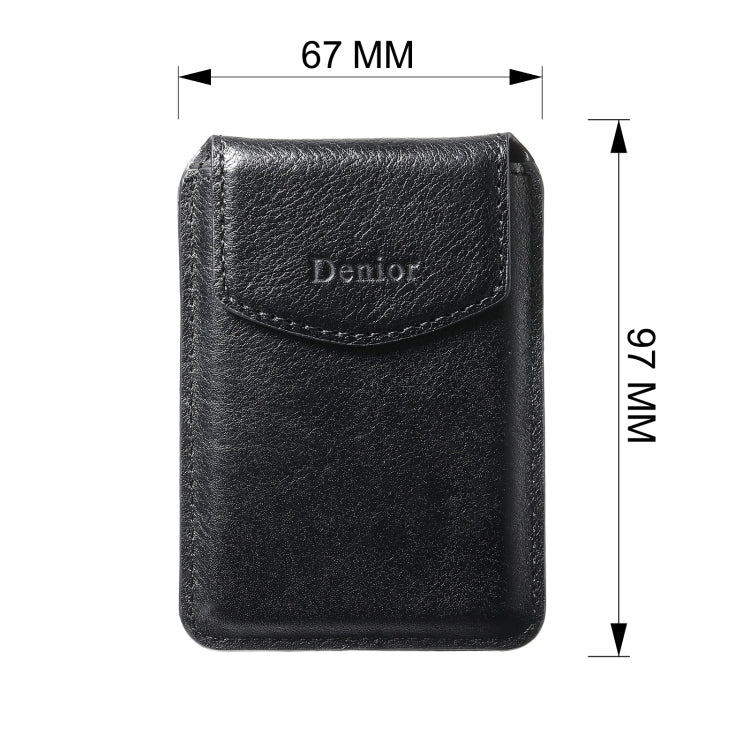 Denior V14 MagSafe Magnetic Phone Genuine Leather Card Sleeve