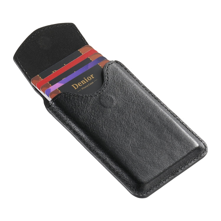 Denior V14 MagSafe Magnetic Phone Genuine Leather Card Sleeve