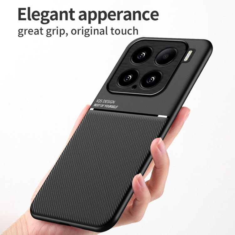 For Xiaomi 15 Classic Tilt Strip Grain Magnetic PC Hybrid TPU Phone Case