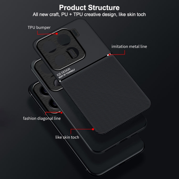 For Xiaomi 15 Classic Tilt Strip Grain Magnetic PC Hybrid TPU Phone Case