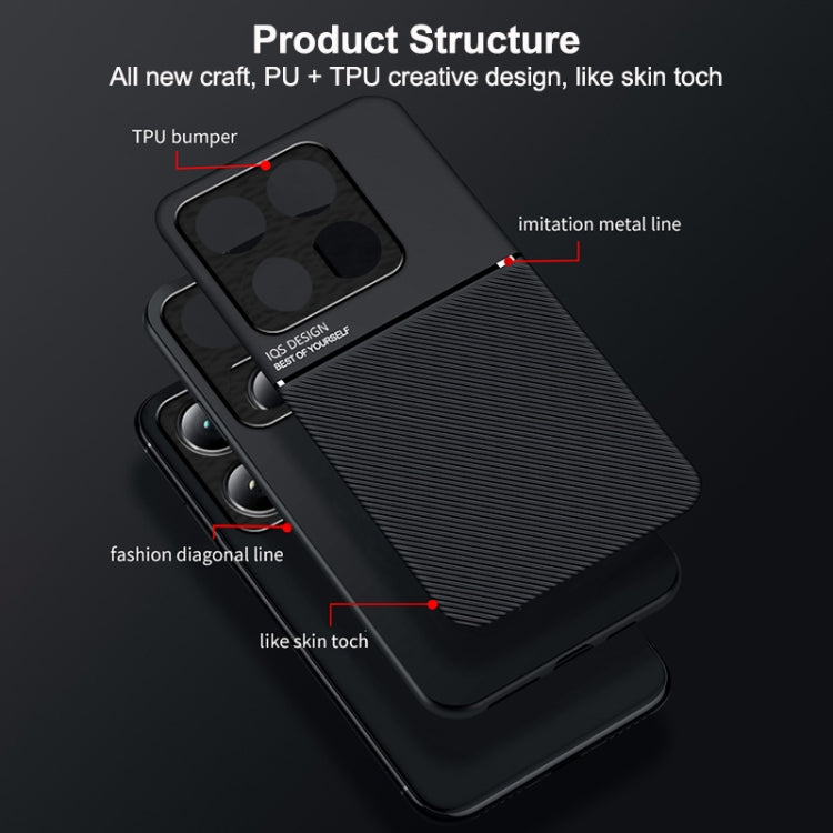 For Xiaomi 14T Pro Classic Tilt Strip Grain Magnetic PC Hybrid TPU Phone Case