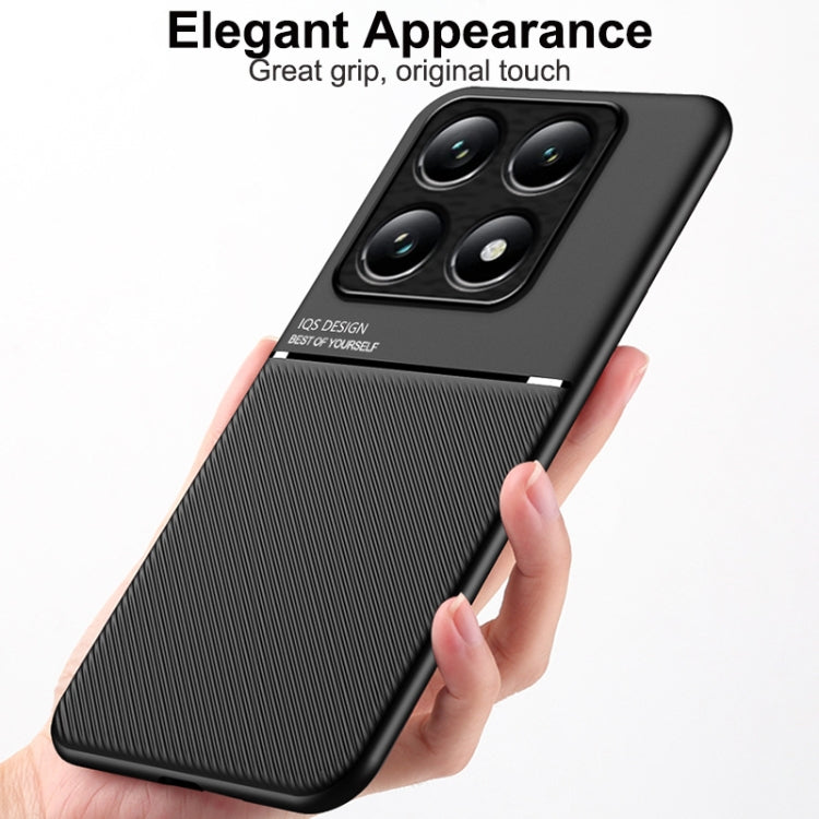 For Xiaomi 14T Classic Tilt Strip Grain Magnetic PC Hybrid TPU Phone Case