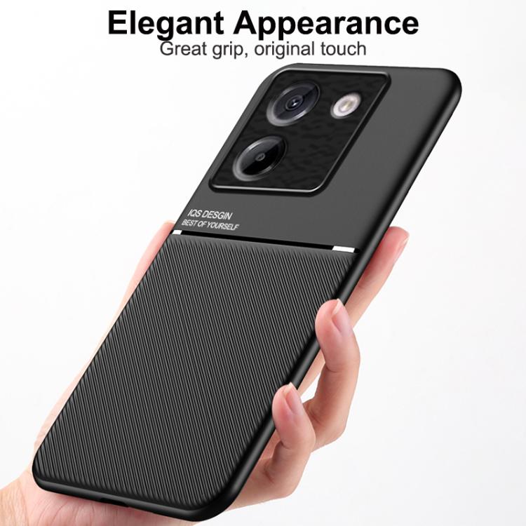 For Xiaomi Poco M7 Pro 5G Classic Tilt Strip Grain Magnetic PC Hybrid TPU Phone Case
