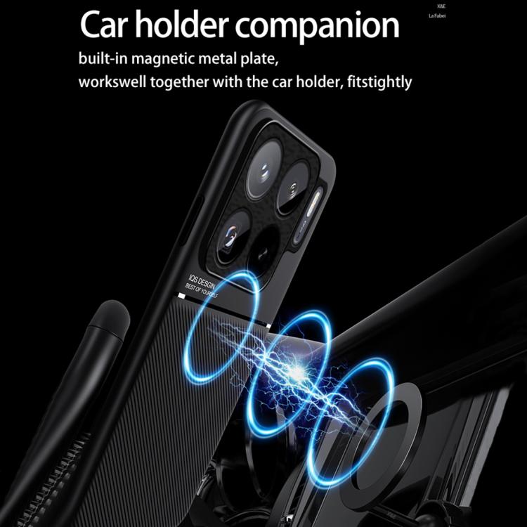 For Xiaomi 15S Pro Classic Tilt Strip Grain Magnetic PC Hybrid TPU Phone Case