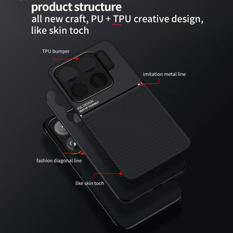For Xiaomi 15S Pro Classic Tilt Strip Grain Magnetic PC Hybrid TPU Phone Case