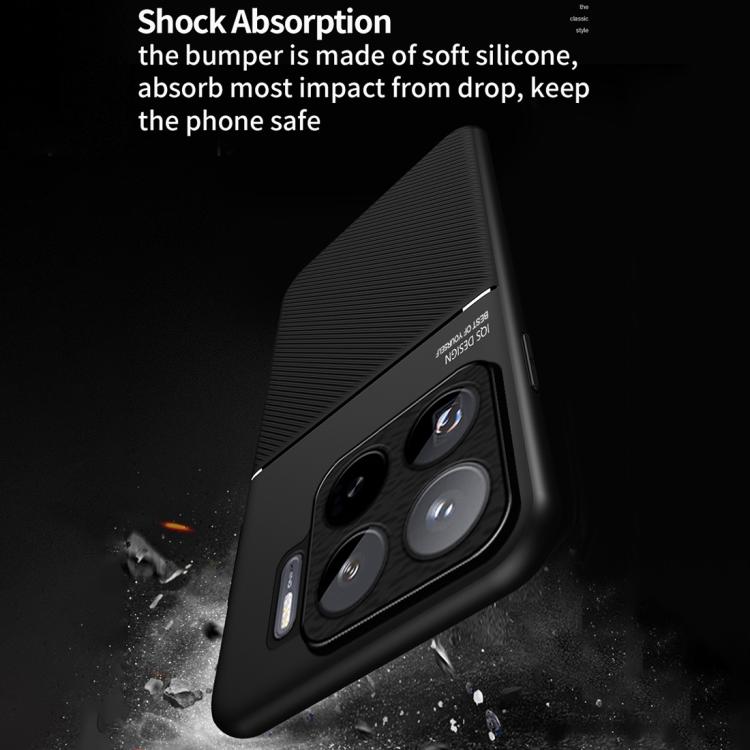 For Xiaomi 15S Pro Classic Tilt Strip Grain Magnetic PC Hybrid TPU Phone Case
