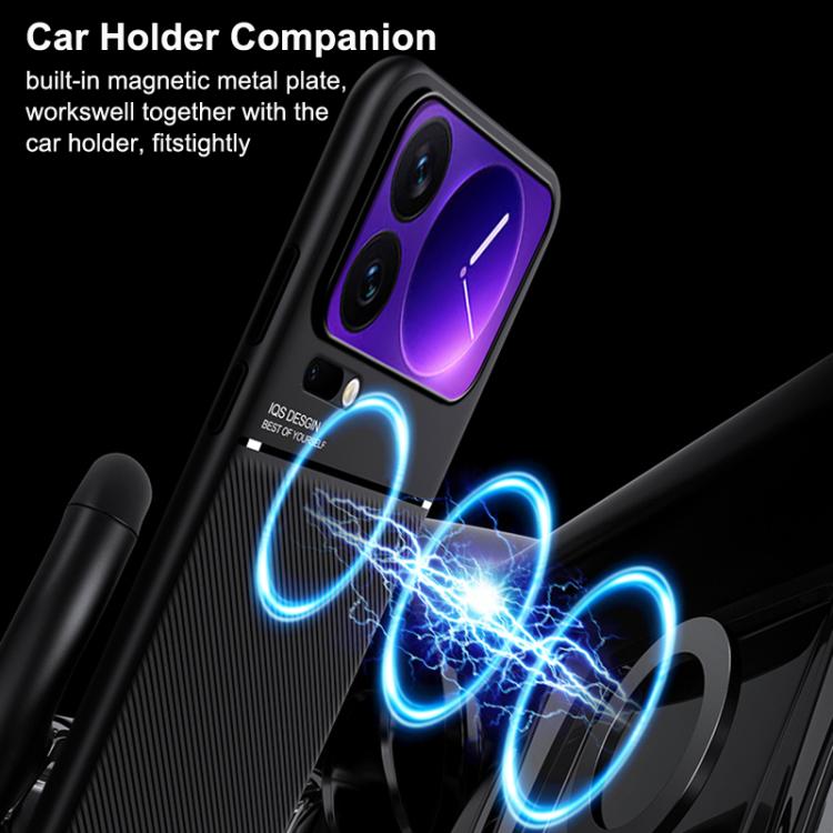 For Xiaomi 17 Pro Max Classic Tilt Strip Grain Magnetic PC Hybrid TPU Phone Case