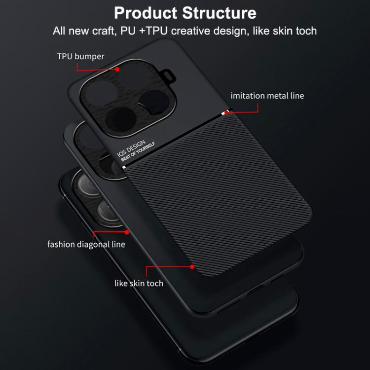 For Xiaomi 15T Pro 5G Classic Tilt Strip Grain Magnetic PC Hybrid TPU Phone Case