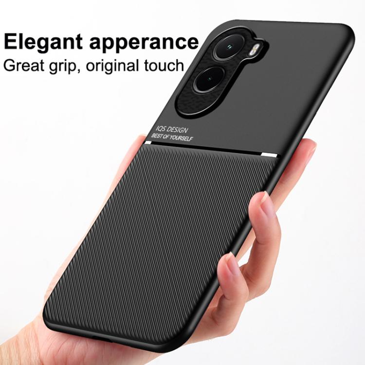 For Xiaomi Poco M7 4G 169mm Classic Tilt Strip Grain Magnetic PC Hybrid TPU Phone Case