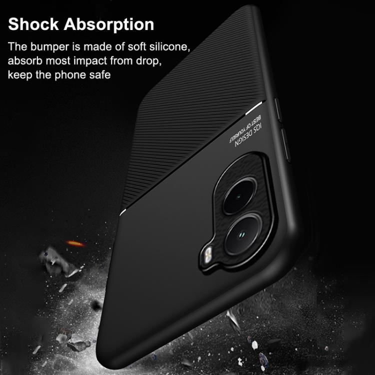 For Xiaomi Poco M7 4G 169mm Classic Tilt Strip Grain Magnetic PC Hybrid TPU Phone Case