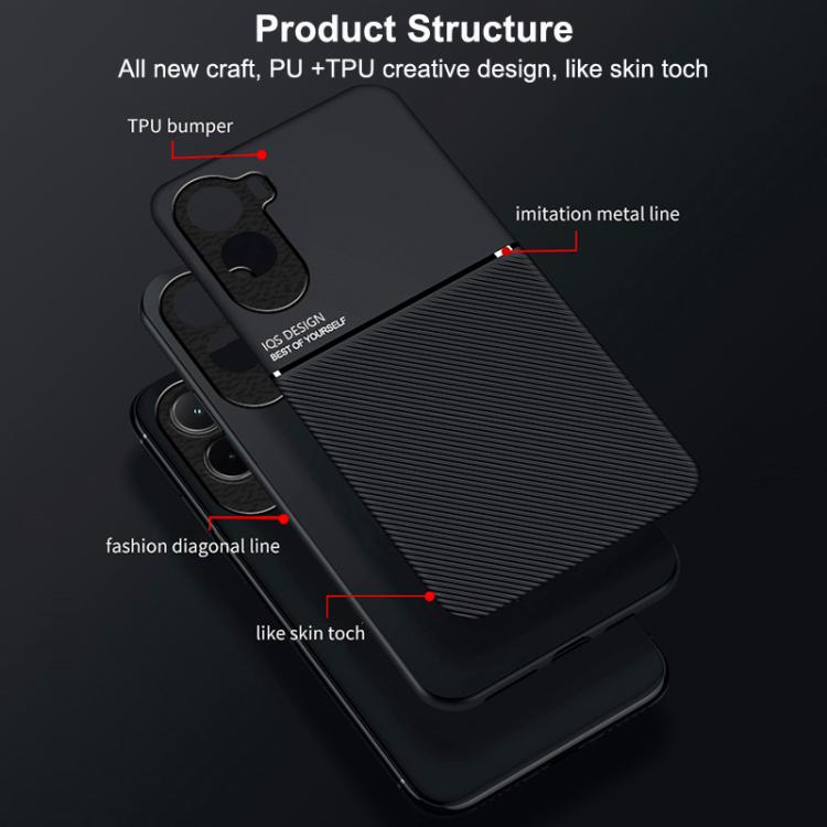For Xiaomi Poco M7 4G 169mm Classic Tilt Strip Grain Magnetic PC Hybrid TPU Phone Case