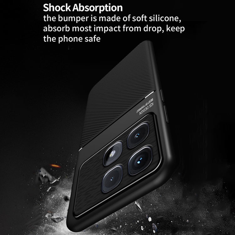 For Redmi K70 Ultra Classic Tilt Strip Grain Magnetic PC Hybrid TPU Phone Case
