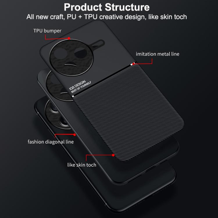 For Redmi K80 Classic Tilt Strip Grain Magnetic PC Hybrid TPU Phone Case