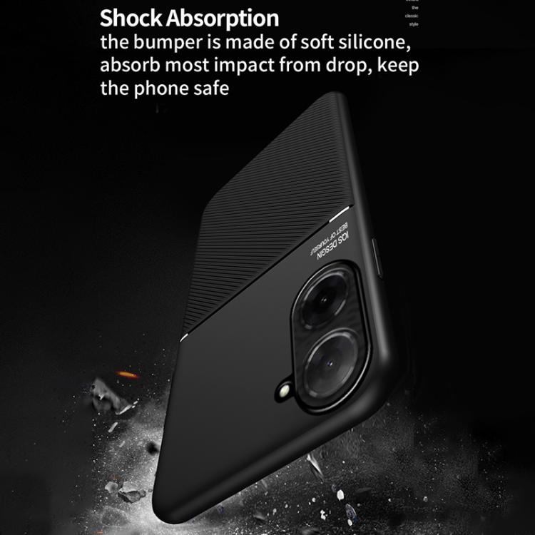 For Redmi A5 4G 171.7mm / Xiaomi Poco C71 Classic Tilt Strip Grain Magnetic PC Hybrid TPU Phone Case
