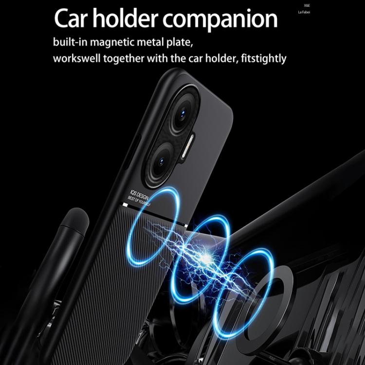 For Redmi Turbo 4 Pro Classic Tilt Strip Grain Magnetic PC Hybrid TPU Phone Case