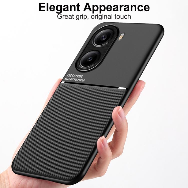 For Redmi Turbo 4 Classic Tilt Strip Grain Magnetic PC Hybrid TPU Phone Case