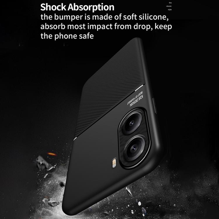 For Redmi Turbo 4 Classic Tilt Strip Grain Magnetic PC Hybrid TPU Phone Case
