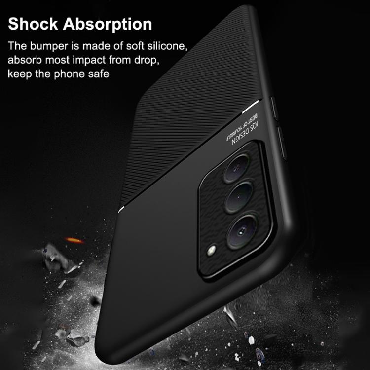 For Redmi 15 5G / 4G EU 171mm Classic Tilt Strip Grain Magnetic PC Hybrid TPU Phone Case