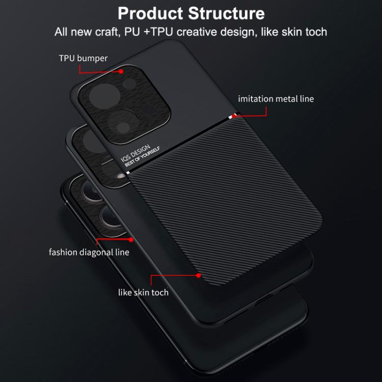 For Redmi 15C 5G / 4G Global 171mm / Poco C85 4G Classic Tilt Strip Grain Magnetic PC Hybrid TPU Phone Case