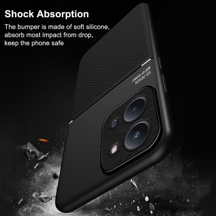 For Redmi 15C 5G / 4G Global 171mm / Poco C85 4G Classic Tilt Strip Grain Magnetic PC Hybrid TPU Phone Case