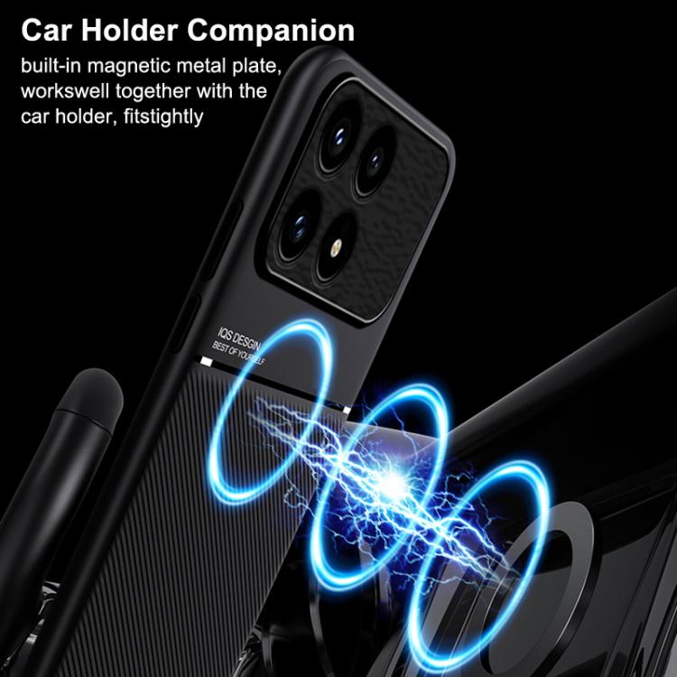 For Redmi K90 / Xiaomi Poco F8 Pro 5G Classic Tilt Strip Grain Magnetic PC Hybrid TPU Phone Case
