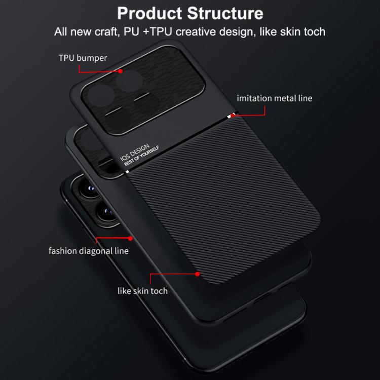 For Redmi K90 / Xiaomi Poco F8 Pro 5G Classic Tilt Strip Grain Magnetic PC Hybrid TPU Phone Case