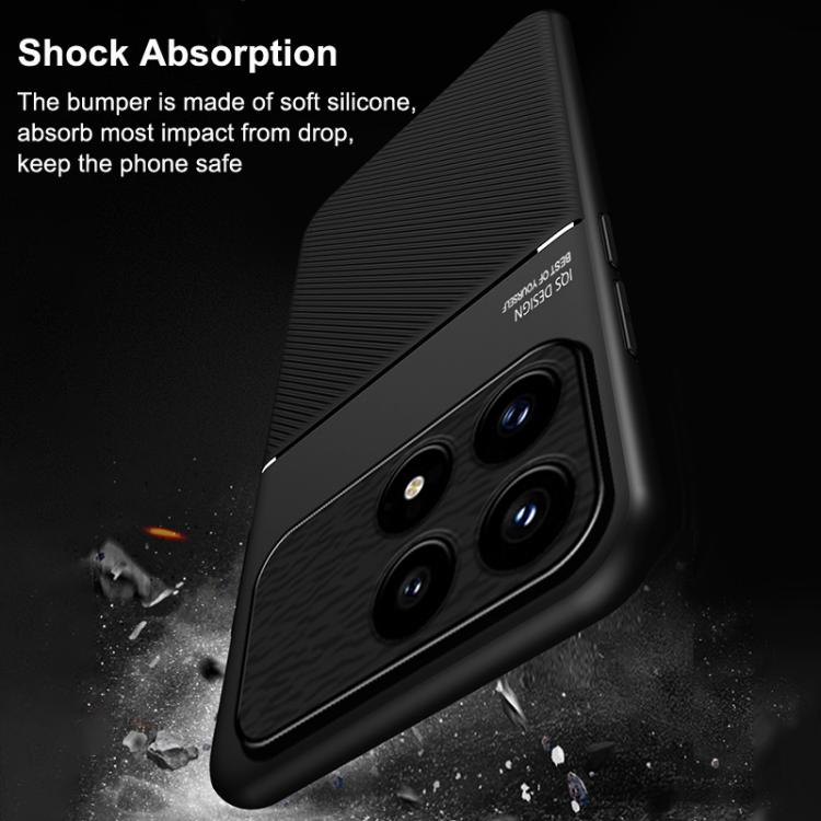For Redmi K90 / Xiaomi Poco F8 Pro 5G Classic Tilt Strip Grain Magnetic PC Hybrid TPU Phone Case