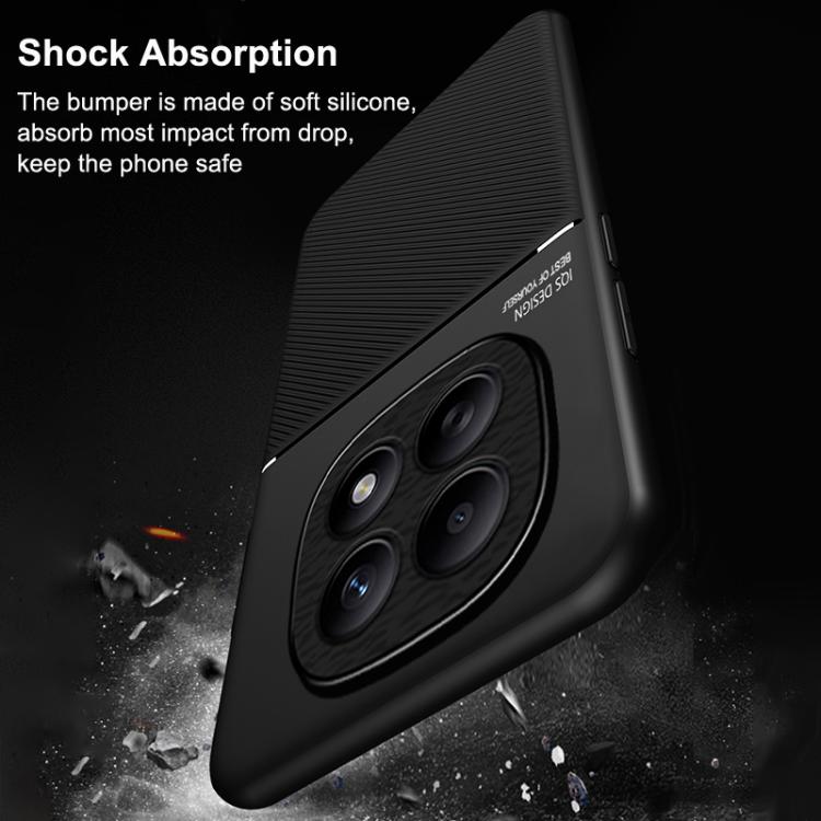 For Redmi Note 15 Pro 5G Global 163.6mm Classic Tilt Strip Grain Magnetic PC Hybrid TPU Phone Case